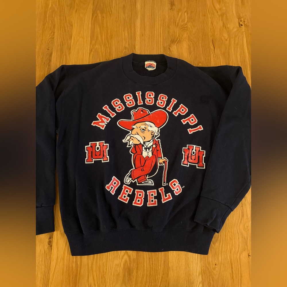 Vintage Ole Miss Rebels Mascot Sweatshirt Ole Miss Rebels Vintage
